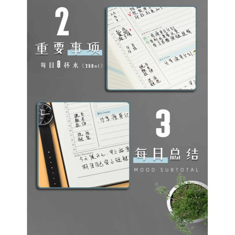 自律打卡本學生時間管理效率規劃每日計劃表2022年新款日程本一日一頁320天商務辦公記錄手賬日記筆記本子-細節圖9