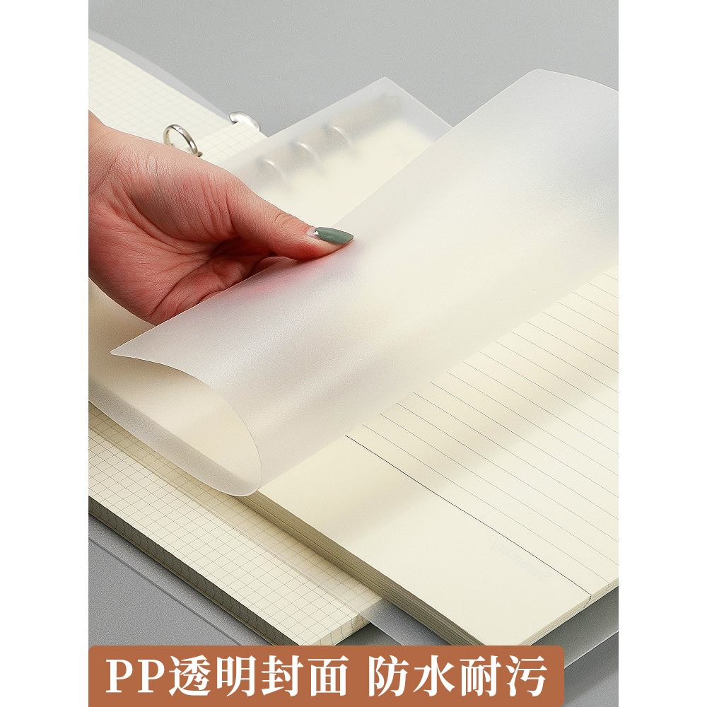 透明塑面活頁本A4大筆記本子ins風超厚橫向網格方格康奈爾可拆卸思維導圖筆記本子線圈簡約大學生考研日記本-細節圖5