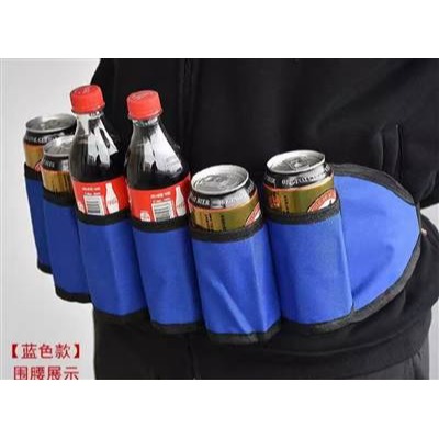創意戶外登山啤酒腰帶隨身攜帶飲料背袋露營燒烤夜店聚會背帶-細節圖2