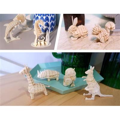 手工益智DIY立體紙質動物造型拼裝模型3D迷你手工紙雕模型材料包(貓頭鷹+松鼠)-細節圖4