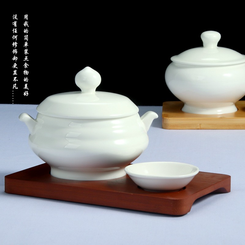 時尚青瓷帶蓋碗創意個性中式位上海參松茸盅陶瓷魚翅加熱保溫燉盅-細節圖4