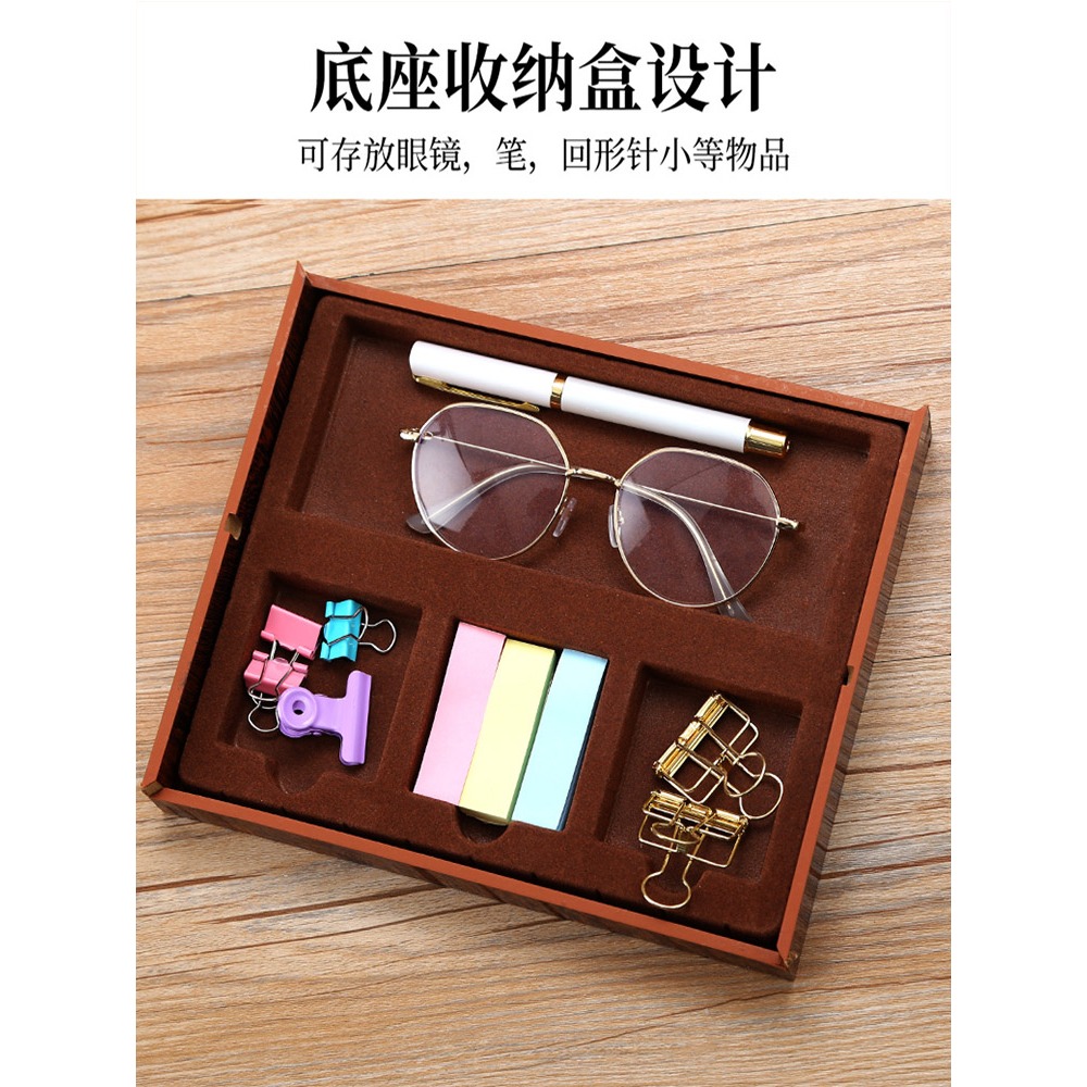 臺歷2022年木質創意收納臺歷架多功能辦公桌面月歷擺件訂制虎年簡約工作計劃記事本定做日歷企業印刷廣告位-細節圖4