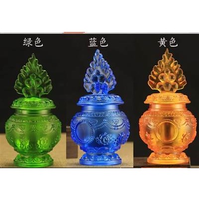 地藏寶瓶擺件八吉祥琉璃財神聚財聚寶瓶大號小號摩尼寶瓶5個-細節圖2