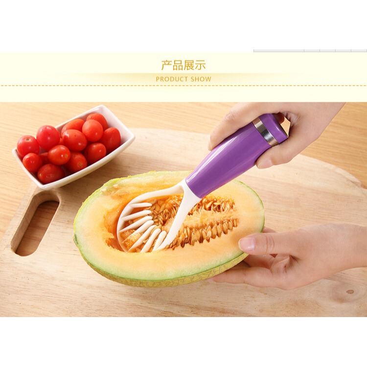 水果分割器去籽器切條器 食用級塑料多功能瓜果挖瓤勺工具-細節圖9