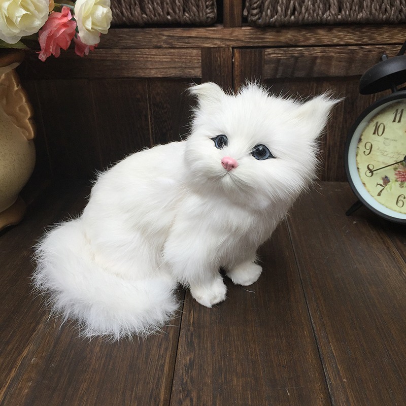 仿真貓動物玩偶兒童玩具假貓會叫貓咪毛絨小貓咪擺件生日禮物女孩-細節圖6