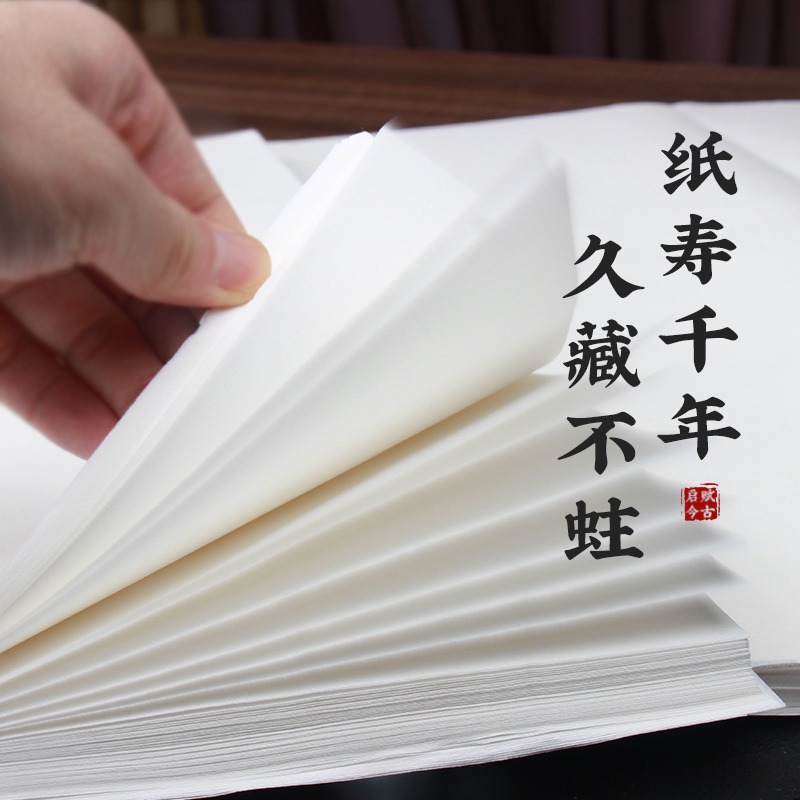 工筆畫紙 專用熟宣 三尺整張四尺對開初學者國畫書法畫畫熟萱宣紙-細節圖4