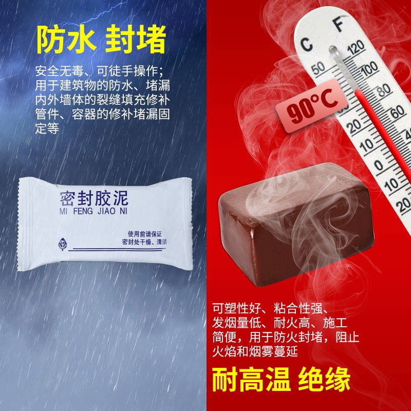 防火泥空調孔密封膠泥堵老鼠洞封堵電力防火堵洞補墻洞口填充泥-細節圖3