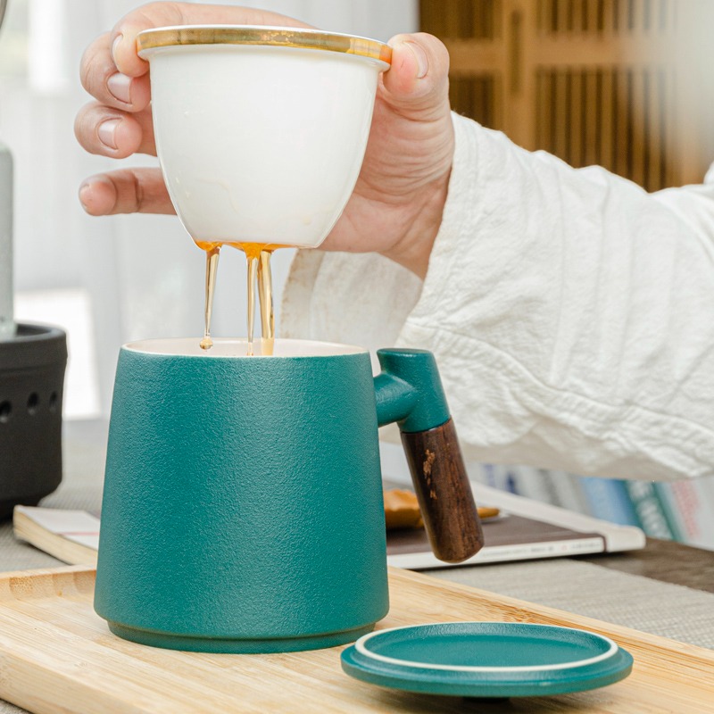 陶瓷辦公室過濾泡茶杯水杯家用刻字馬克杯大容量帶蓋logo-細節圖4