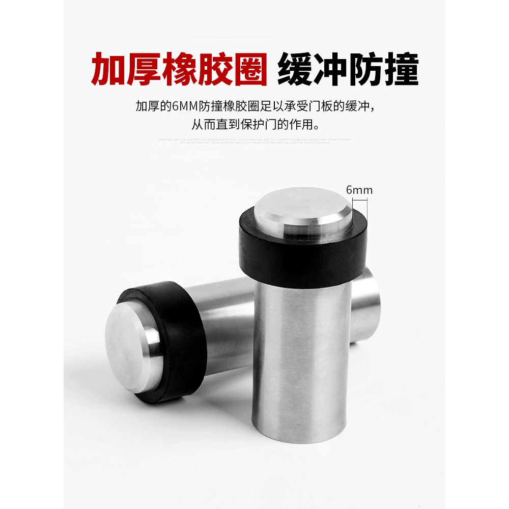 不銹鋼防碰撞器靜音緩沖門頂門阻門固定器橡膠防風門擋玻璃門門碰-細節圖4