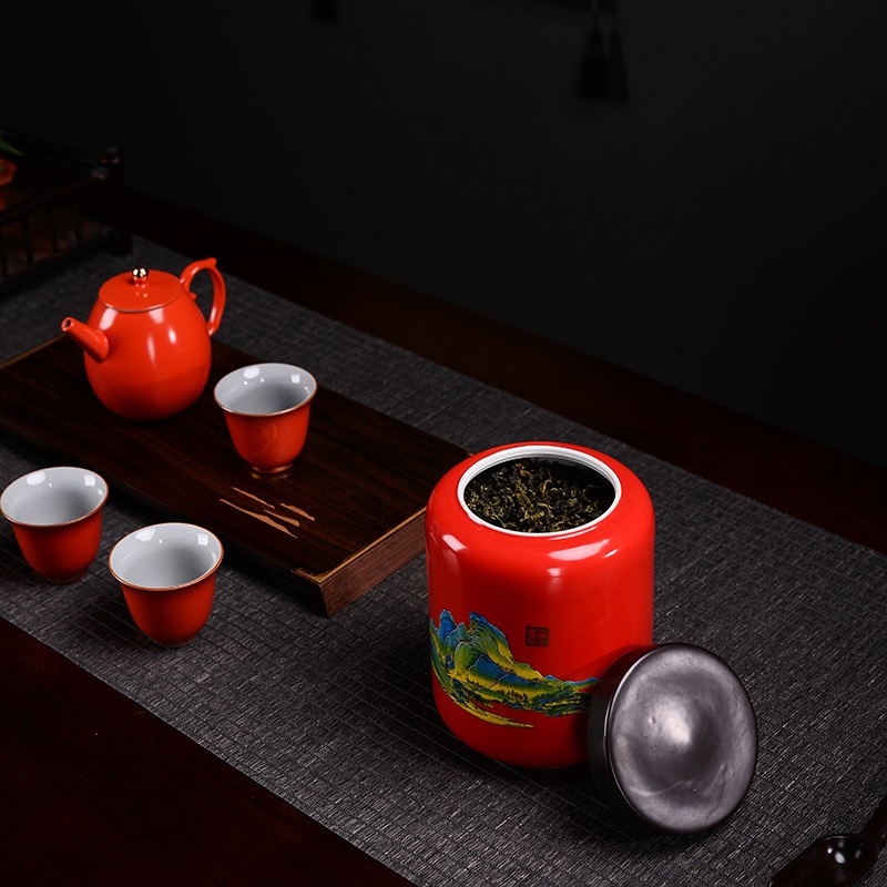 茶葉包裝盒空禮盒高檔茶葉罐陶瓷紅茶包裝盒碧螺春信陽毛尖包裝盒-細節圖4