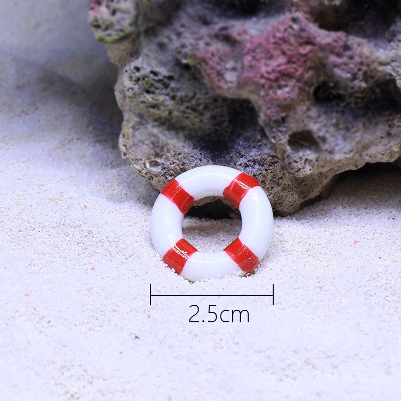 魚缸造景裝飾擺件地中海小漁船帆船沉船救生圈海底世界海星珊瑚-細節圖3