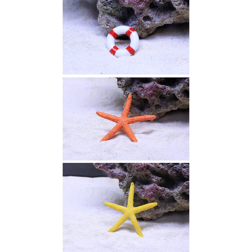 魚缸造景裝飾擺件地中海小漁船帆船沉船救生圈海底世界海星珊瑚-細節圖10