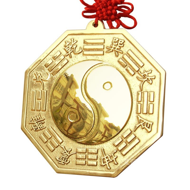 八卦鏡銅鏡家用凸鏡門口純銅九宮平面鏡凹鏡陰陽太極擺件-細節圖7