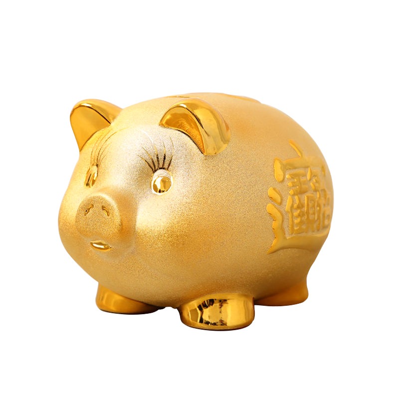 陶瓷超大號金豬存錢罐可愛豬儲蓄罐家居擺件兒童創意生日禮物-細節圖5