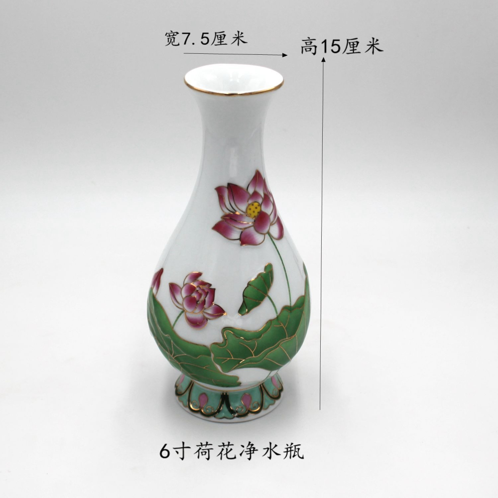 花瓶凈水瓶 假蓮花仿真荷花佛堂供花仿真花禮佛花-細節圖7