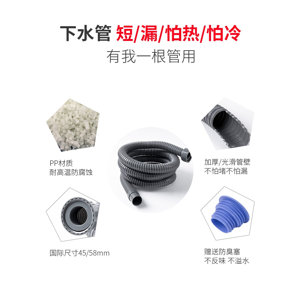 廚房水槽下水管洗菜池排水管洗臉盆延長排水管加長單槽下水器配件-細節圖3