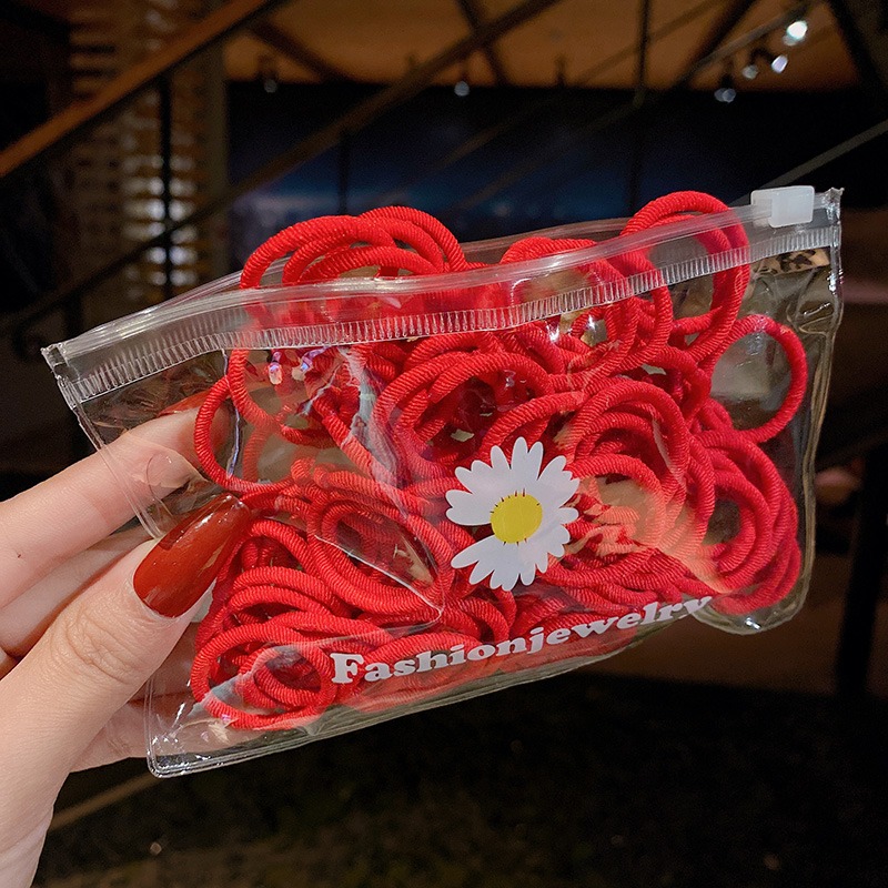 女童紅色高彈力橡皮筋女童寶寶過年不傷發扎發繩兒童新年頭繩發飾-細節圖4