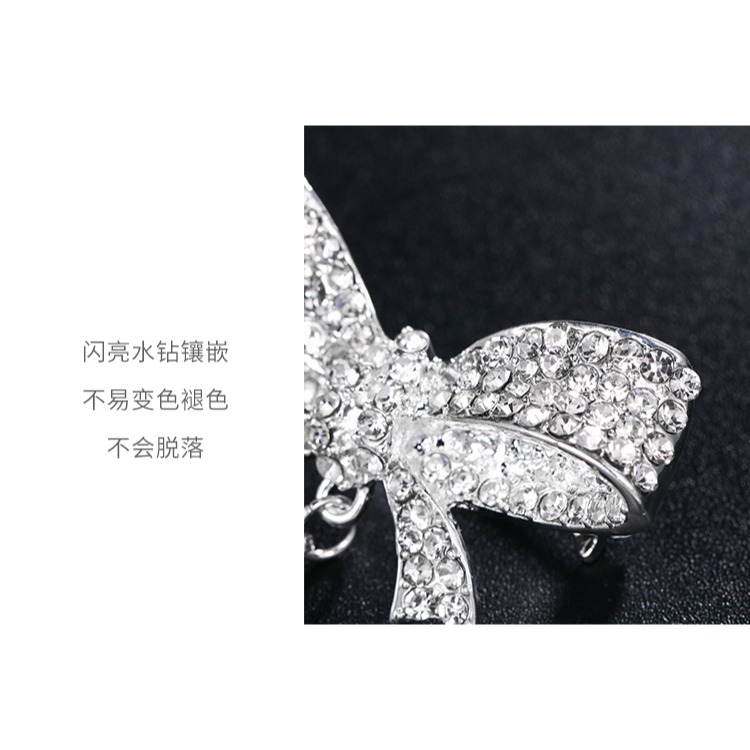 蝴蝶結胸針珍珠水鉆胸花固定西裝襯衫領口防走光精緻百搭別針壓襟-細節圖10