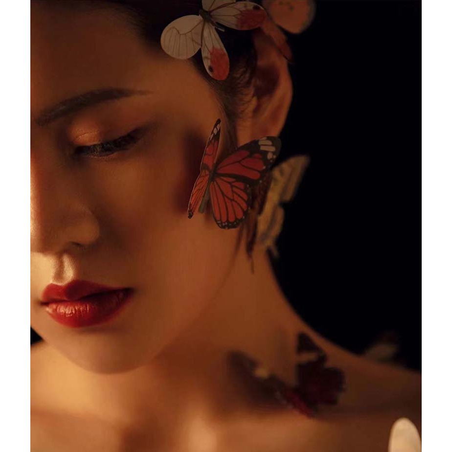 唯美蝴蝶妝精靈仙子寫真發飾臉貼創意妝配飾網紅拍照攝影道具日韓-細節圖2