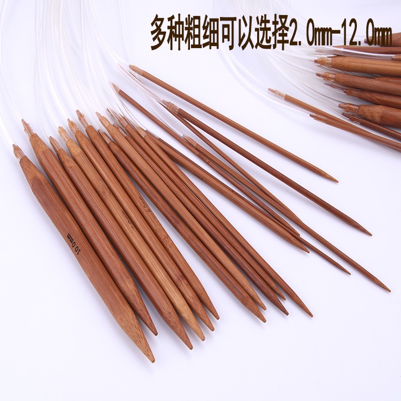 毛衣針圓頭粗棒針簽簽毛線彩木環形針竹針 循環針初學者編織全套-細節圖3