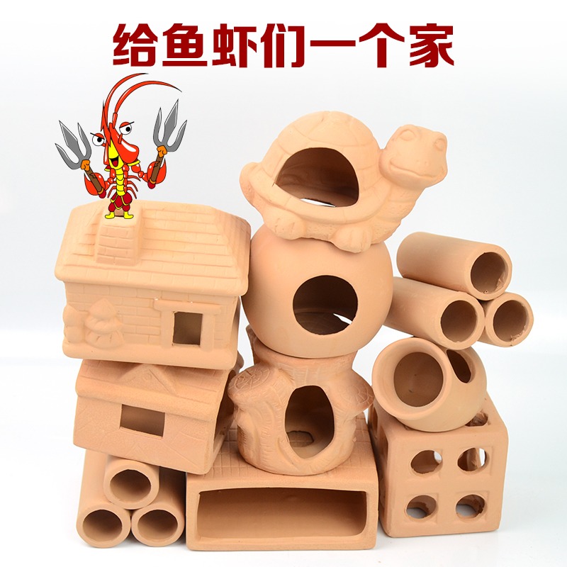 魚缸躲避屋養魚用品慈鯛魚造景蝦窩蝦屋躲避洞擺件小魚觀賞蝦陶罐-細節圖2