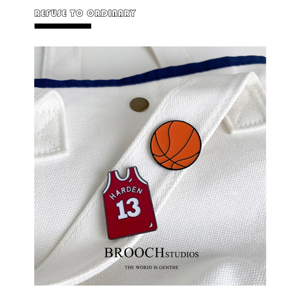 NBA球星球衣胸針籃球熱金屬徽章男個性服飾包包裝飾別針-細節圖7