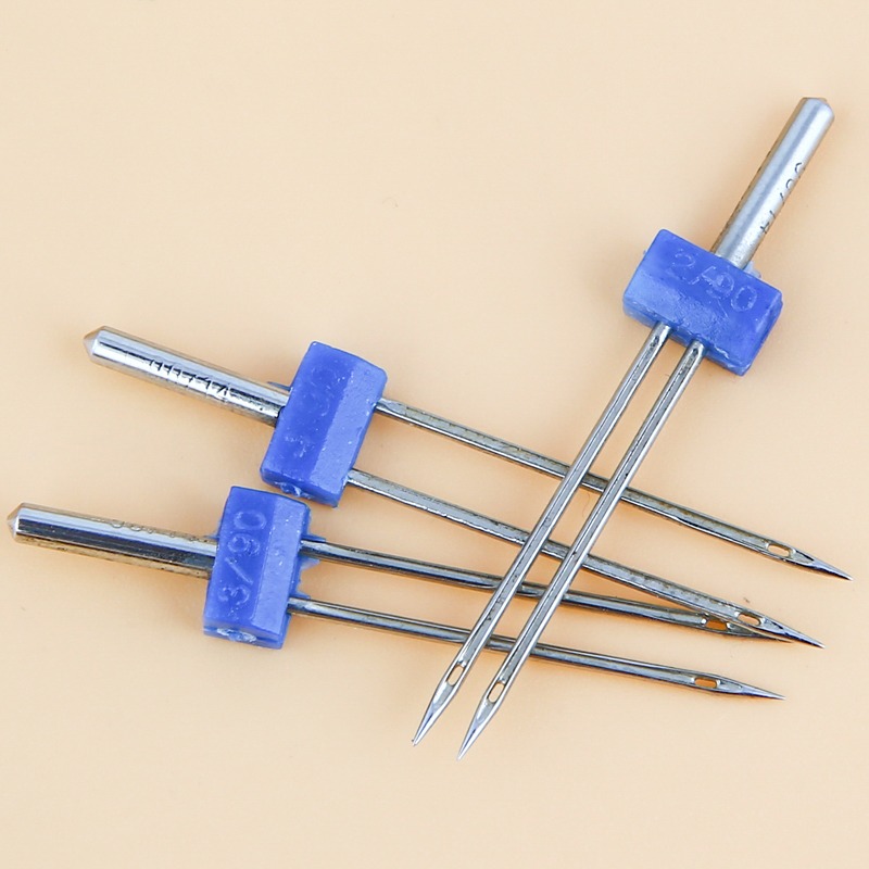 重機家用臺式縫紉機機針配件電動多功能雙針2毫米3mm4MM雙線機針-細節圖3