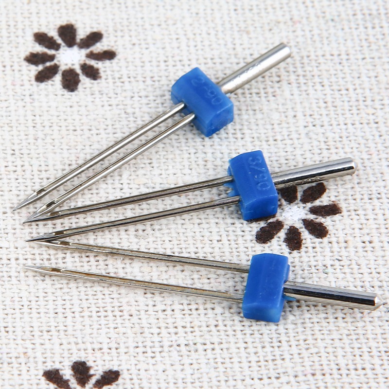 重機家用臺式縫紉機機針配件電動多功能雙針2毫米3mm4MM雙線機針-細節圖4