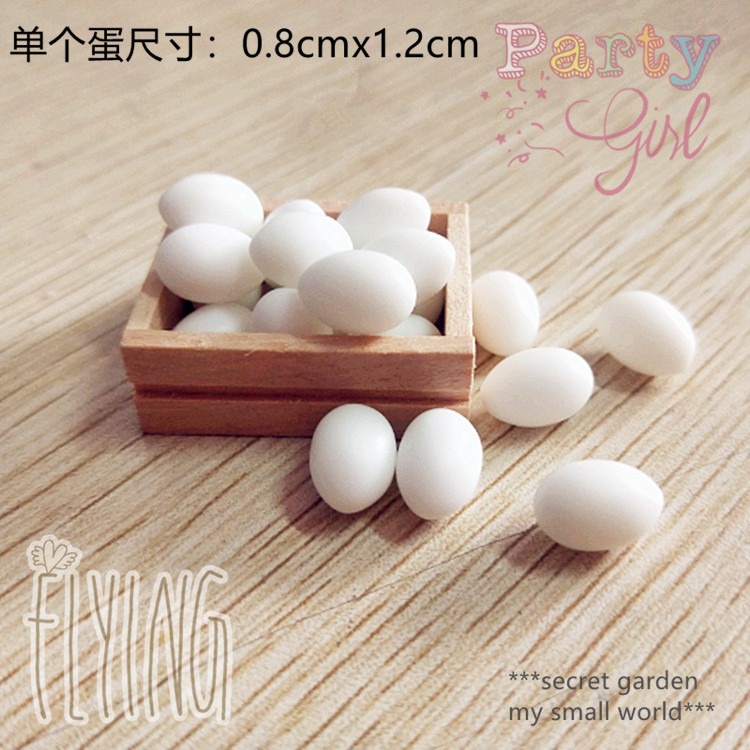 微縮食玩場景模型 仿真娃娃屋配件擺件道具迷你廚房玩具雞蛋+託盤-細節圖10