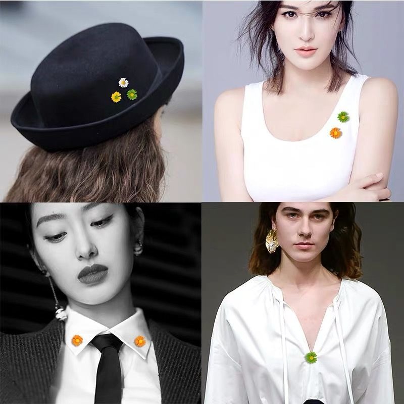 小雛菊胸針女士防走光領針西裝旗袍別針百搭配飾小眾創意精緻扣針-細節圖4