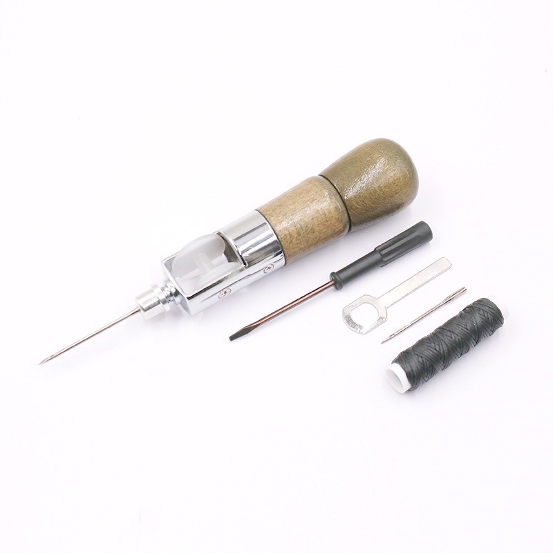 皮革手縫機 直鉤錐子皮具手工縫線器工具千枚通diy皮藝修鞋縫線-細節圖2