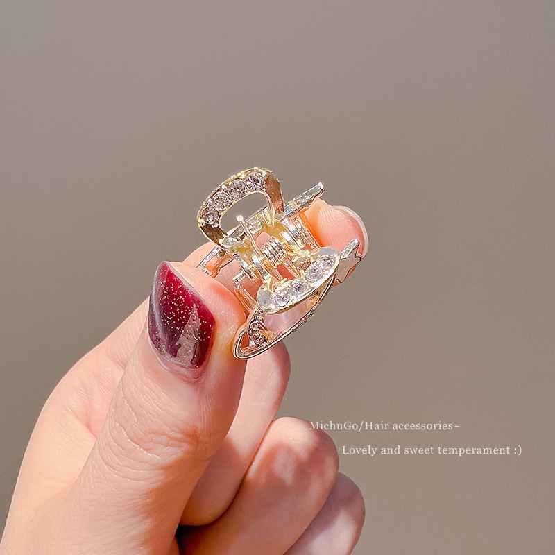 可愛水鉆發夾女側邊劉海夾粉色星球抓夾小號鯊魚夾發卡夾子頭飾韓-細節圖4