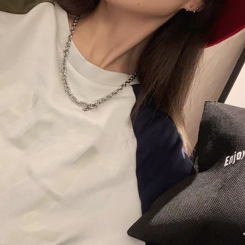 歐美手工OT扣鈦鋼項墜ins男女嘻哈潮牌古巴粗鏈條新款項鏈不掉色-細節圖5