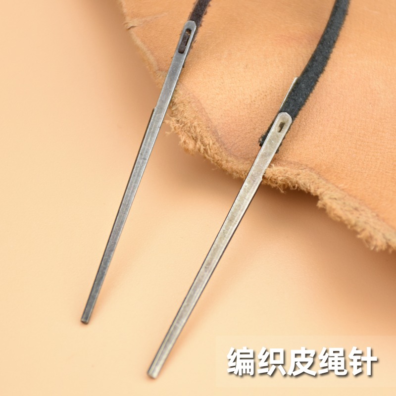 進口皮線針皮繩針縫制皮革鎖邊手縫DIY夾針扁針-細節圖5