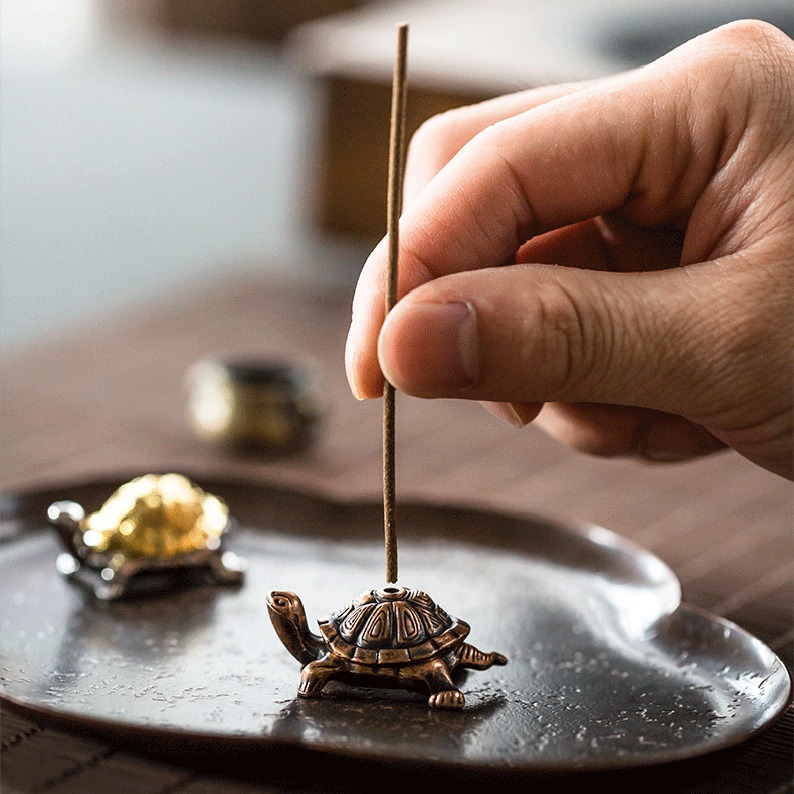 銅合金動物昆蟲香插螞蟻蝸牛茶寵茶玩小巧擺件精品小香爐香座香架-細節圖4