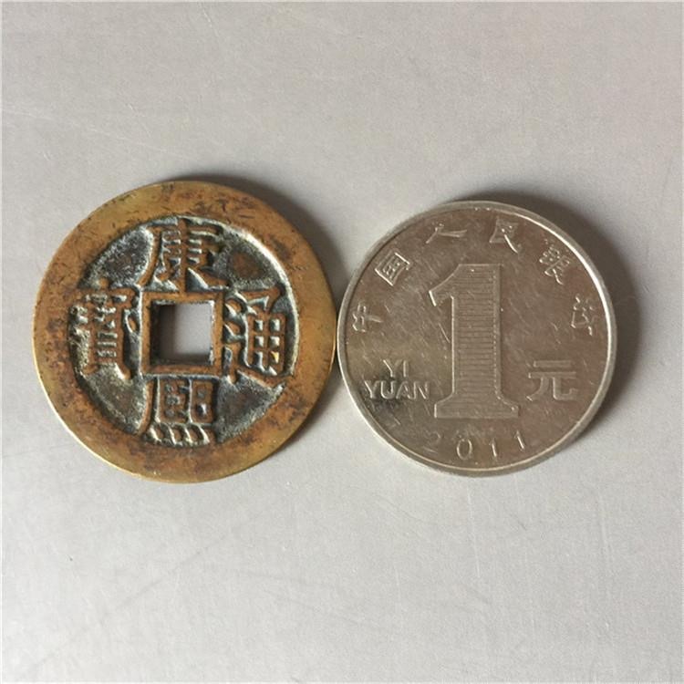 銅錢散錢仿真品五帝錢六帝錢康熙乾隆通寶黃銅大小號單枚仿古錢幣-細節圖2