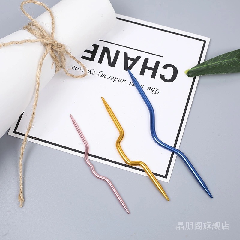 DIY手工縫線針鈕麻花針?弓形針?編織工具手工縫合針U型針毛衣針-細節圖2