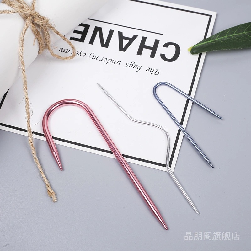 DIY手工縫線針鈕麻花針?弓形針?編織工具手工縫合針U型針毛衣針-細節圖3