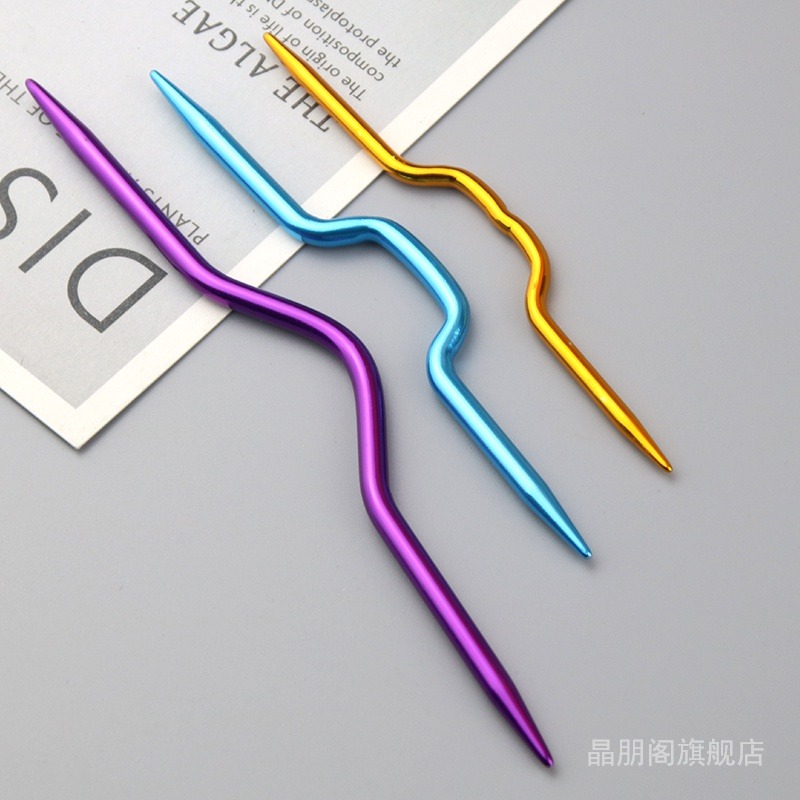 DIY手工縫線針鈕麻花針?弓形針?編織工具手工縫合針U型針毛衣針-細節圖9