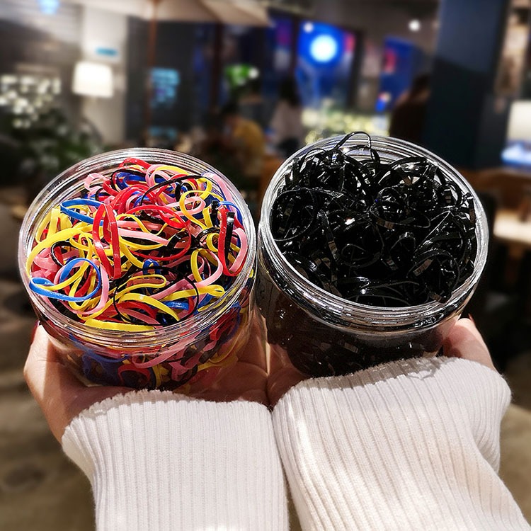 少女心糖果色一次性橡皮筋盒裝發圈兒童寶寶不傷發扎發頭繩頭飾品-細節圖2