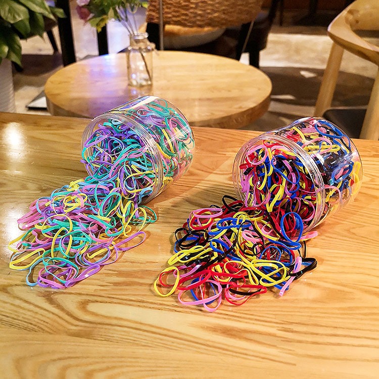 少女心糖果色一次性橡皮筋盒裝發圈兒童寶寶不傷發扎發頭繩頭飾品-細節圖3