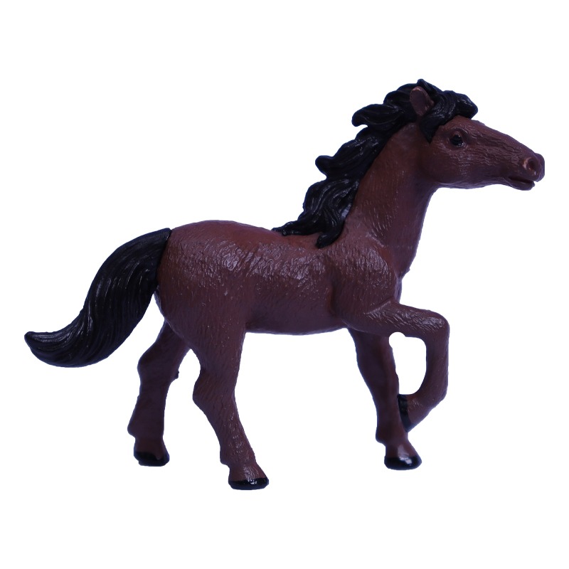 靜態仿真白色棕色黑色小馬小動物微縮微景觀沙盤造景模型擺件玩具-細節圖5