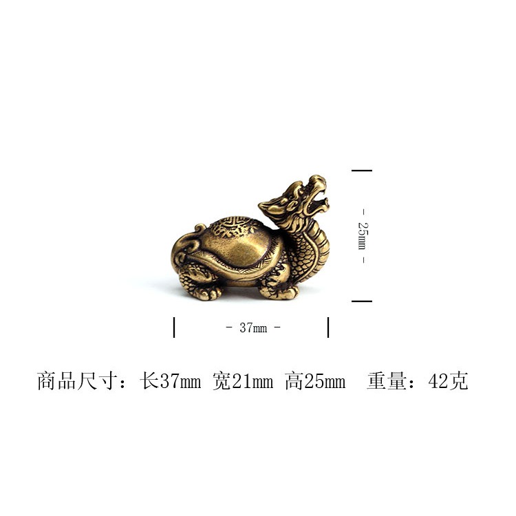 純銅龍龜把玩手把件辦公桌霸下小擺件家居家飾工藝品禮品-細節圖6