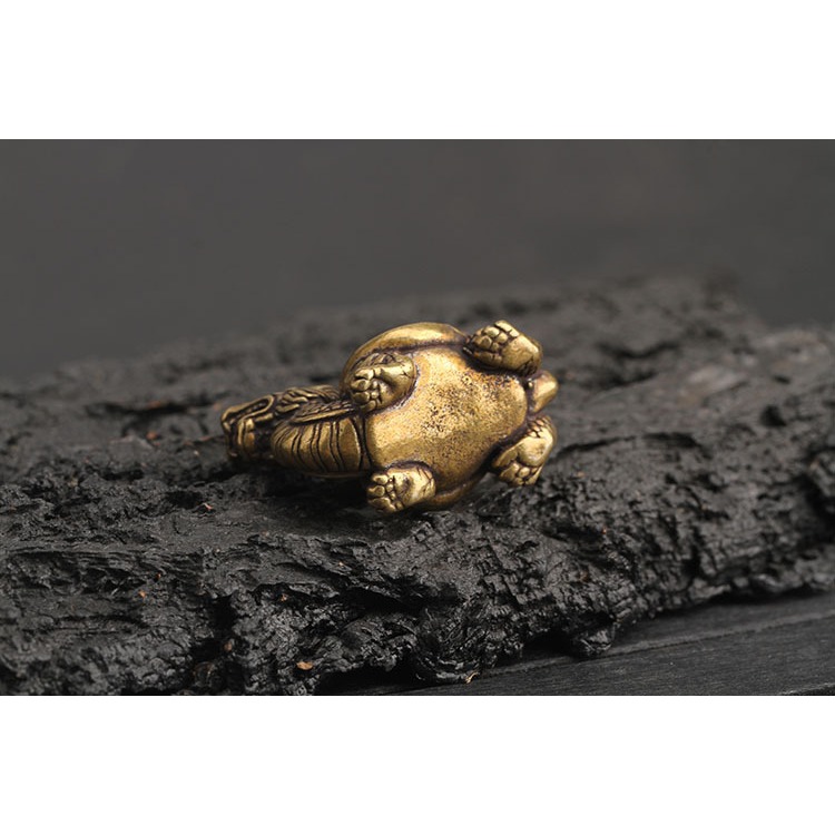 純銅龍龜把玩手把件辦公桌霸下小擺件家居家飾工藝品禮品-細節圖8