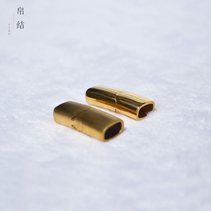 扁磁扣手繩扣頭龍鱗扣編織繩尾扣diy連接不銹鋼磁鐵扣手鏈扣配件-細節圖3