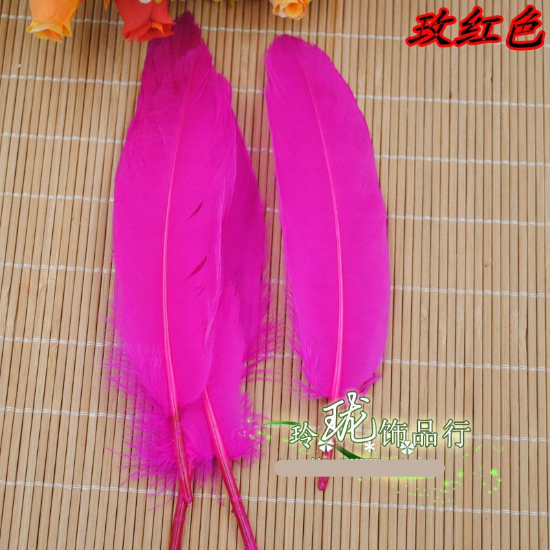 50根diy手工彩色羽毛配件15-20cm大飄羽毛鵝毛帽子服裝輔料配件-細節圖2
