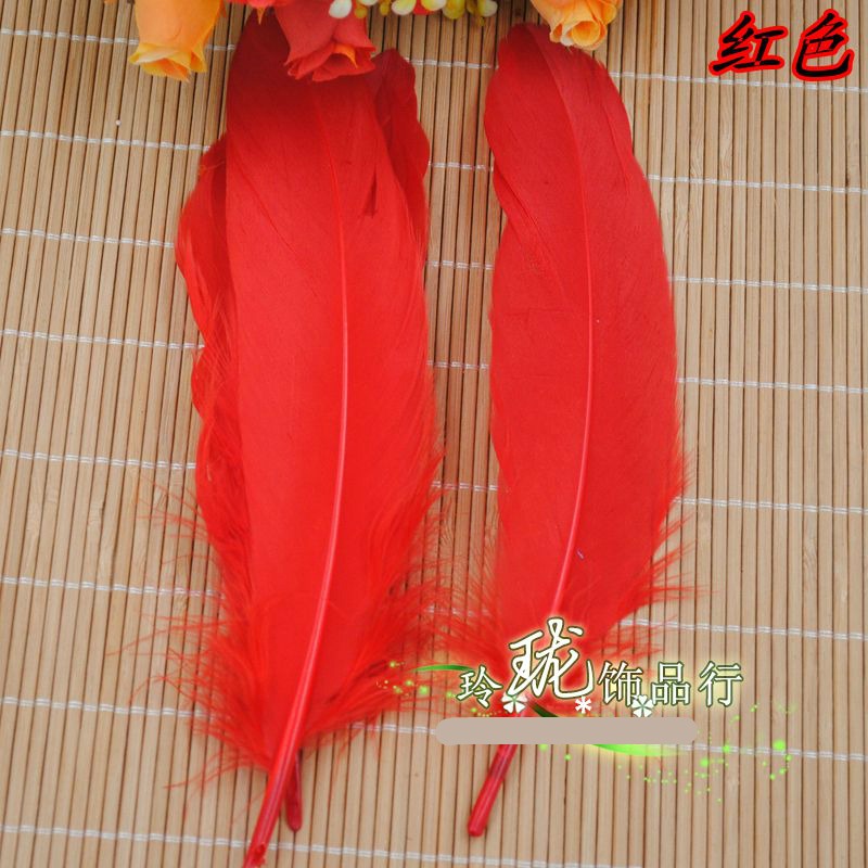 50根diy手工彩色羽毛配件15-20cm大飄羽毛鵝毛帽子服裝輔料配件-細節圖3