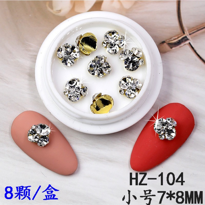 美甲飾品堆鉆捷克尖底鉆指甲透明鉆組合鉆平底小鉆日系-細節圖3