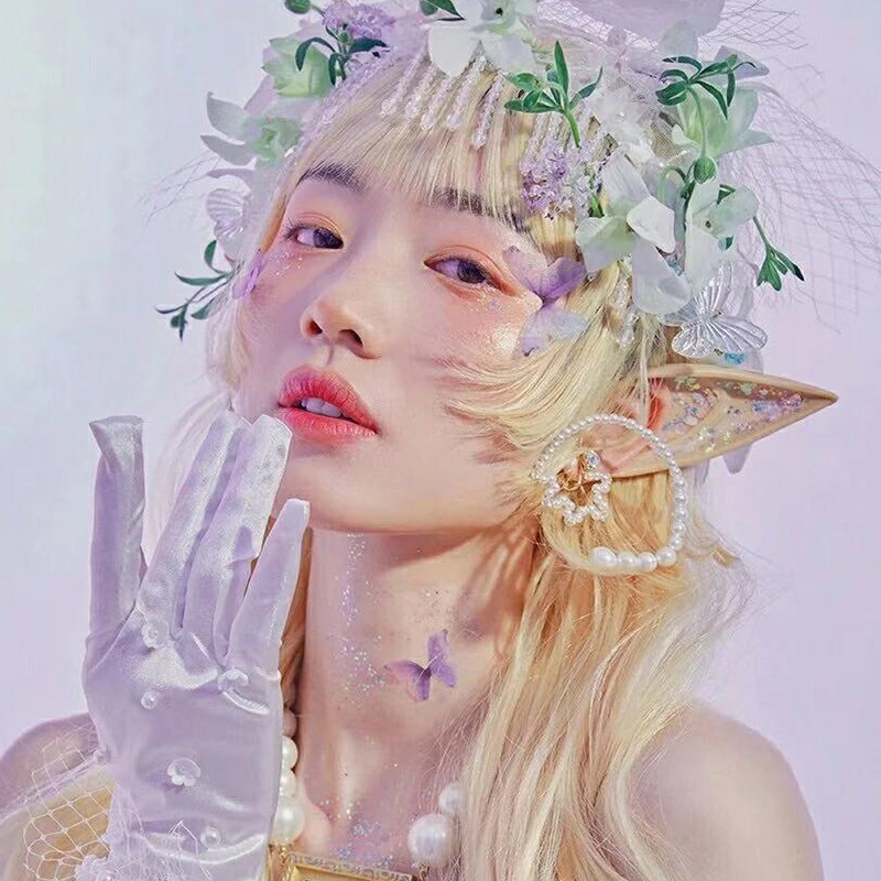 網紅眼妝薄紗小蝴蝶貼臉飾品鉆化妝新娘兒童舞臺珍珠妝面臉部裝飾-細節圖4