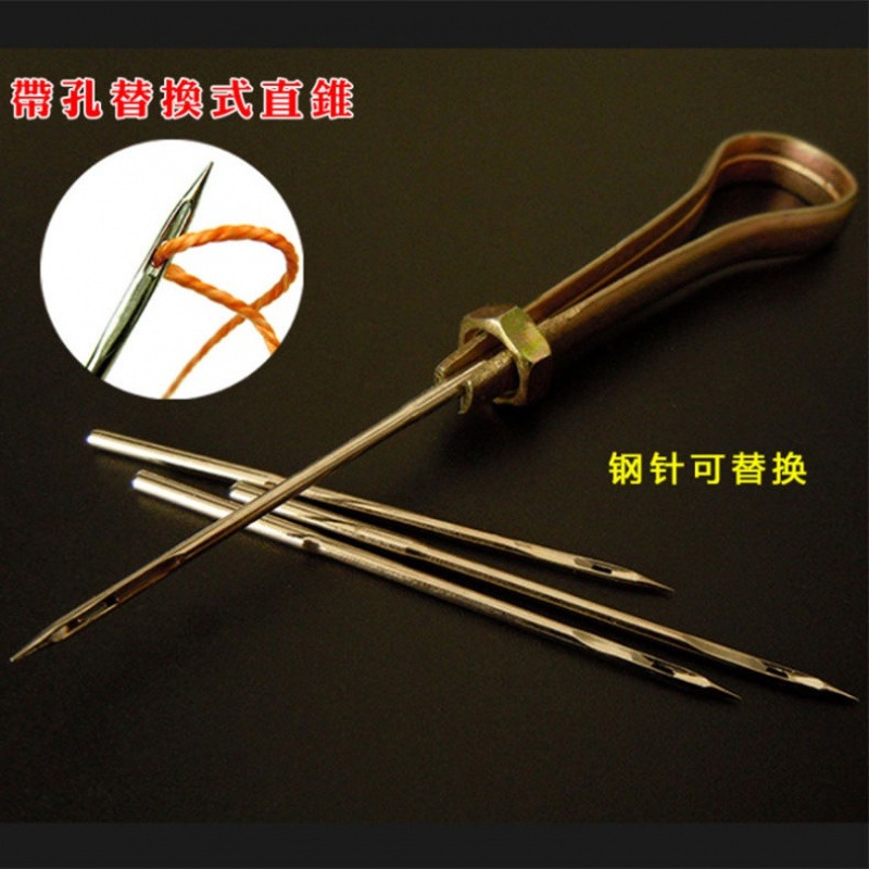 純銅錐子 直勾彎針 修鞋補鞋工具 納鞋底上鞋錐子 裝訂錐鉤錐針-細節圖2